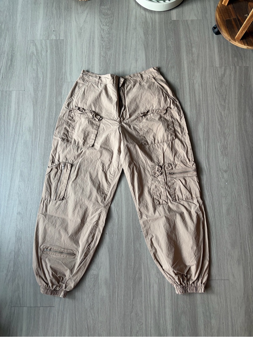Women's Cargo Jogger Pants in Light Taupe